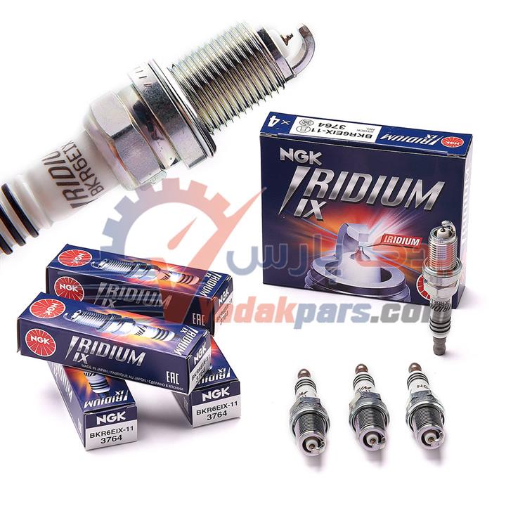 شمع ایریدیم ix پایه کوتاه فیلر۱۱کد سرد برند ان جی کا NGK(بسته۴عددی) NGK Spark Plug BKR6EIX-11 3764 Iridium IX JAPAN